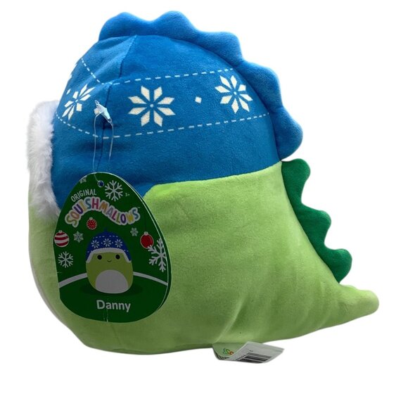 Original Squishmallows Danny Dinosaur Plush Toy 9” Winter Hat & Snowflakes NEW - Picture 6 of 7